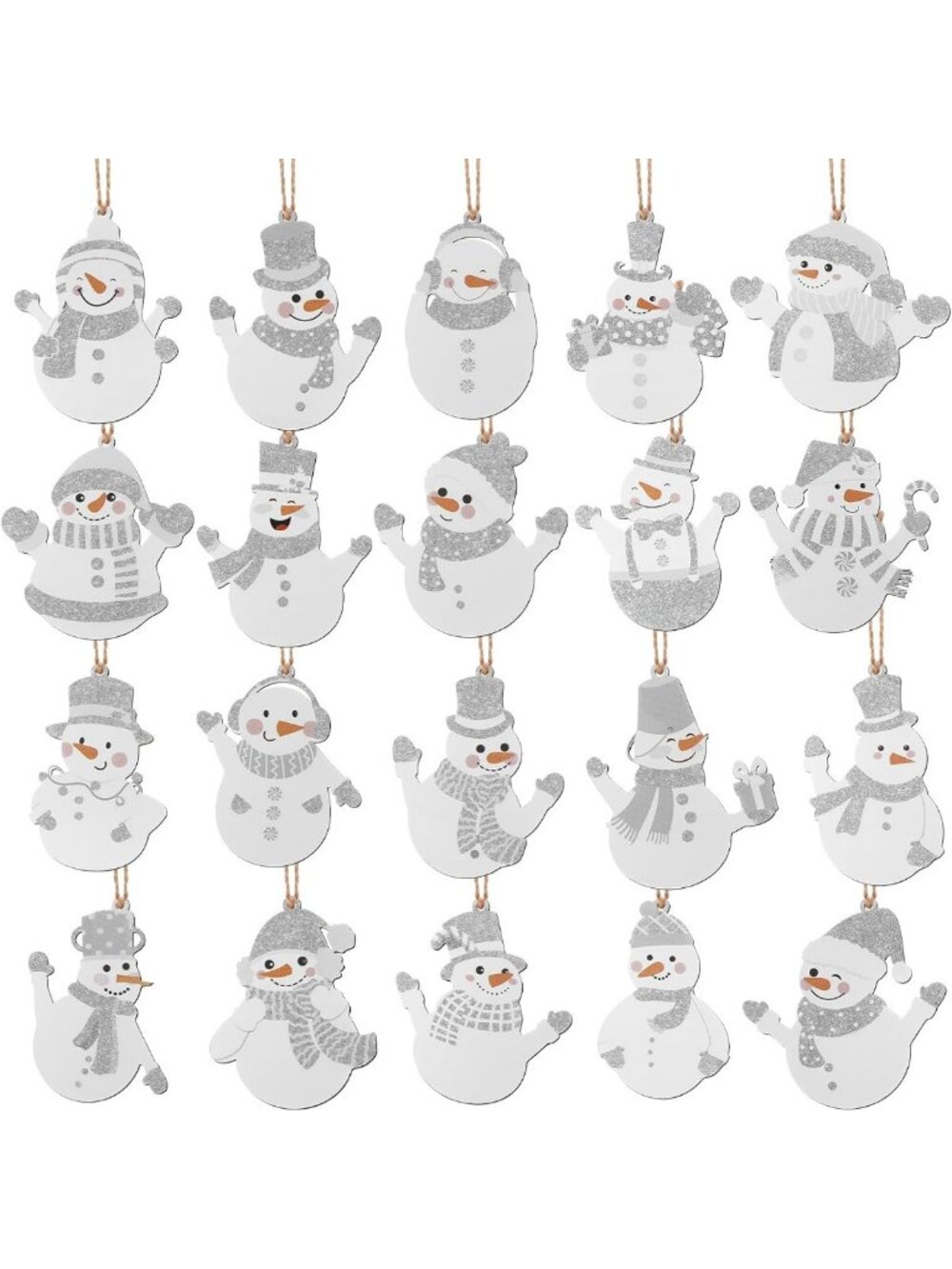 20 Pcs Metal Christmas Tree Ornaments - Festive Hanging Decorations for Holiday